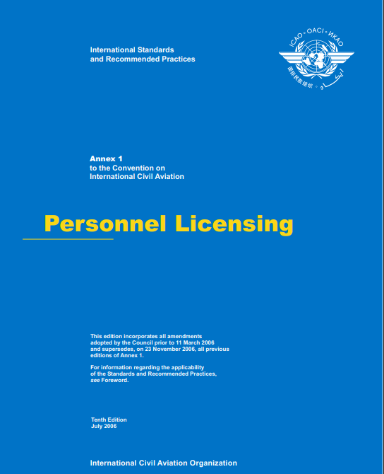 Annex 1: Personnel Licensing (Tenth Edition)