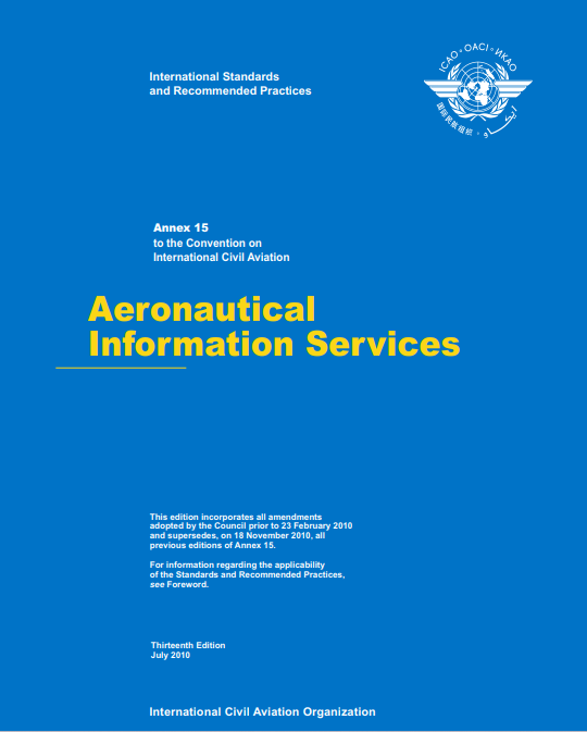 Annex 15 Aeronautical Information Services (Thirteenth Edition)